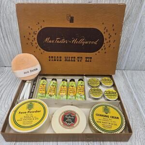 Vintage Max Factor Hollywood Stage Make-Up‎ Kit Female Grease Paint Powder Rouge